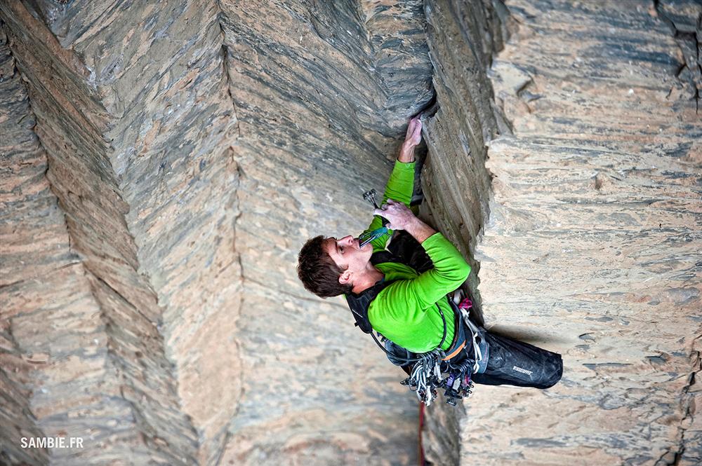 Alex Chabot на маршруте "Our Desires Are Organs" (5.12b) в ущелье Garni