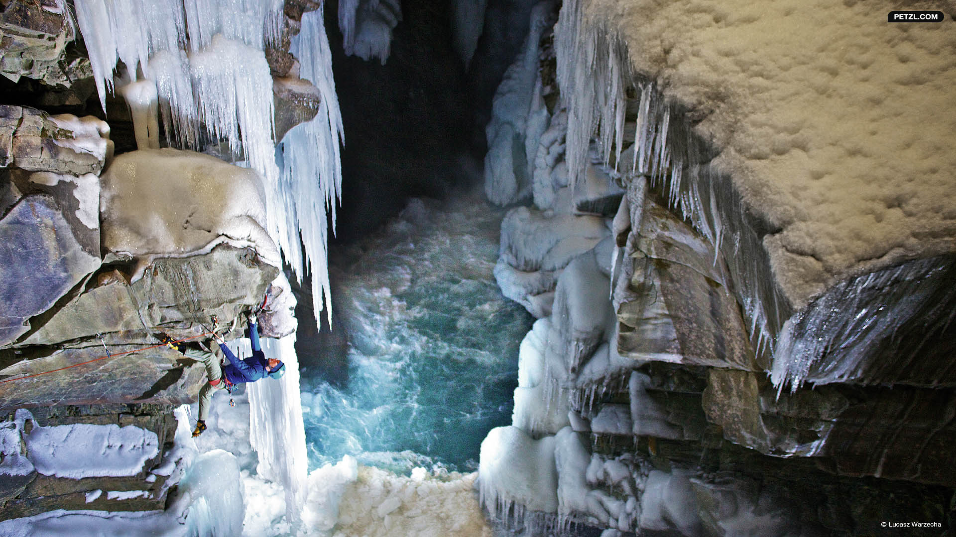 Ледолазание в Bull River Canyon, Британская Колумбия, Канада