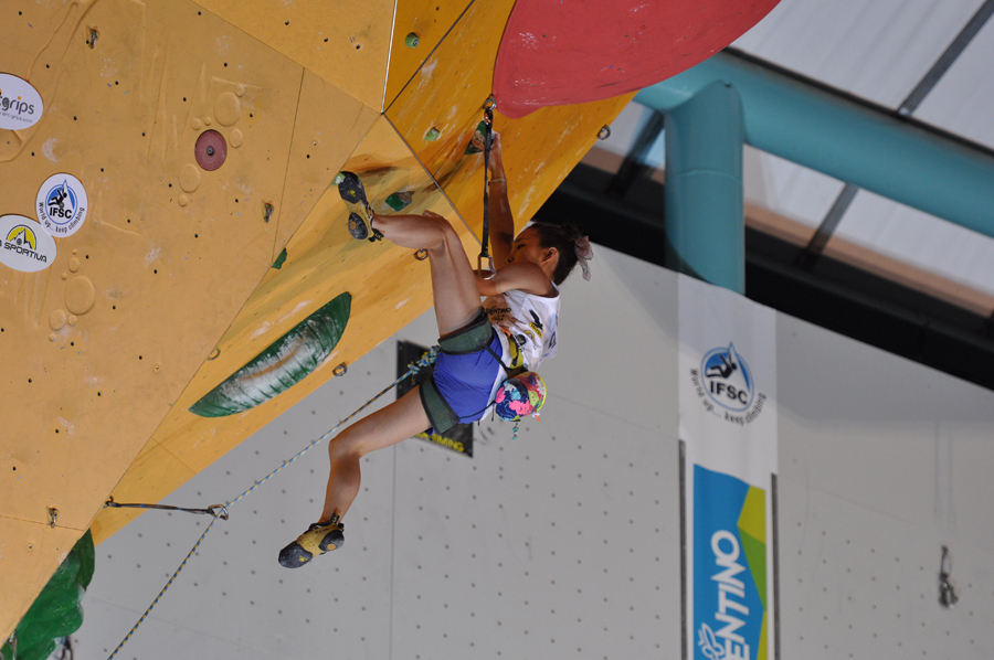 Корейская спортсменка Джейн Ким (Jain Kim). на соревнованиях "Arco Rock Master" 2013