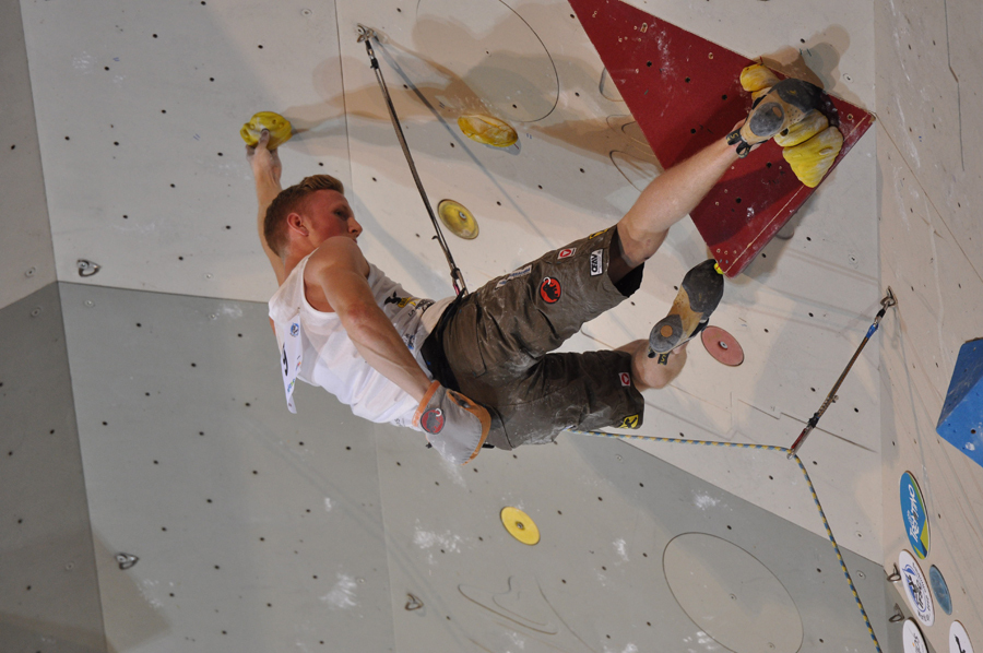 Австрийский спортсмен Якоб Шуберт (Jakob Schubert) на соревнованиях "Arco Rock Master" 2013