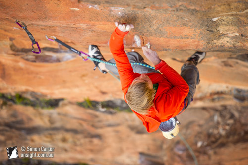 Александр Мегос (Alexander Megos) на маршруте "Retired extremely dangerous 9a"