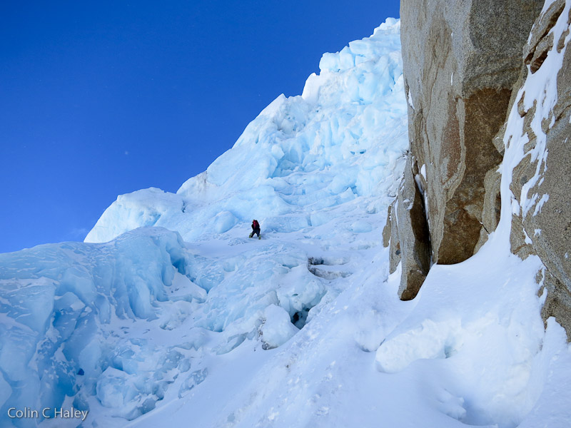 Выход на гребень Pier Giorgio вершины Cerro Piergiorgio в Патагонии 