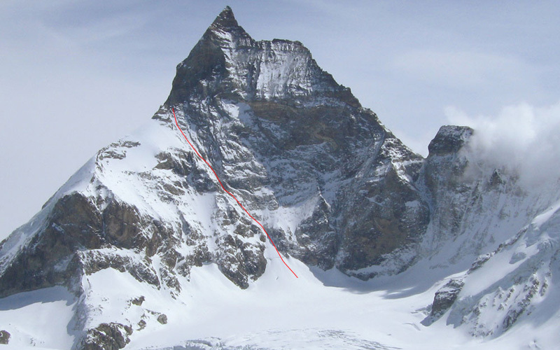 Zmuttgrat - West Couloir. Первый в истории горнолыжный спуск по Западному кулуару ребра Zmutt на Маттерхорне