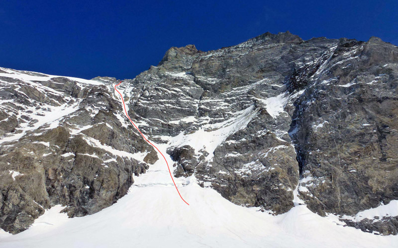 Zmuttgrat - West Couloir. Первый в истории горнолыжный спуск по Западному кулуару ребра Zmutt на Маттерхорне