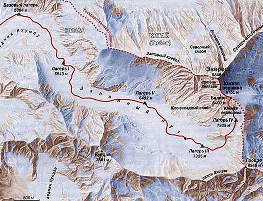 Эверест. Стандартный маршрут восхождения