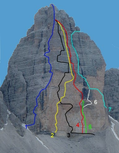 Чима Овест ди Лаваредо ( Cima Ovest di Laveredo), маршрут "Pan Aroma" под номером 6