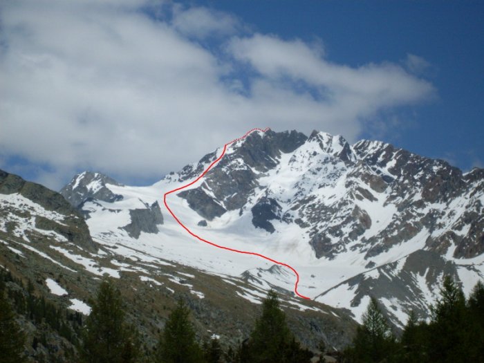  Монте-Дисграция (Monte Disgrazia, 3678 м). маршрут восхождения по кулуару Schenatti 