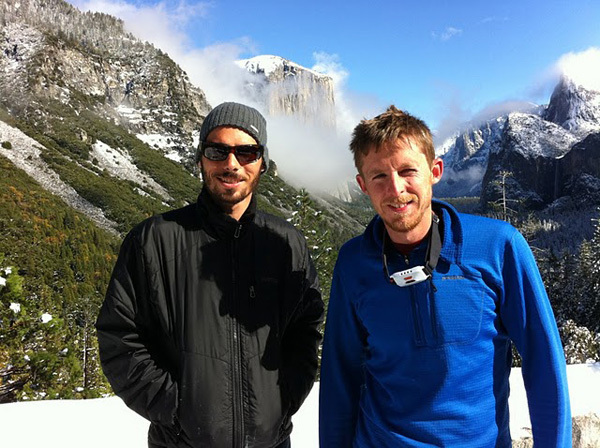 Кевин Йоргесон (Kevin Jorgeson) и Томми Колдвелл (Tommy Caldwell) на маршруте "Dawn Wall" на Эль-Капитане. ноябрь 2014