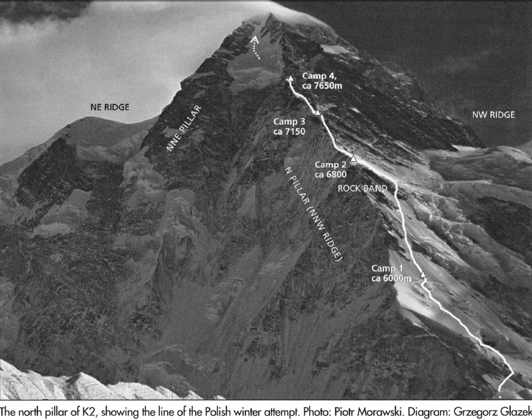 Маршрут восхождения международной экспедиции на К2 зимой в сезоне 2002-2003 года