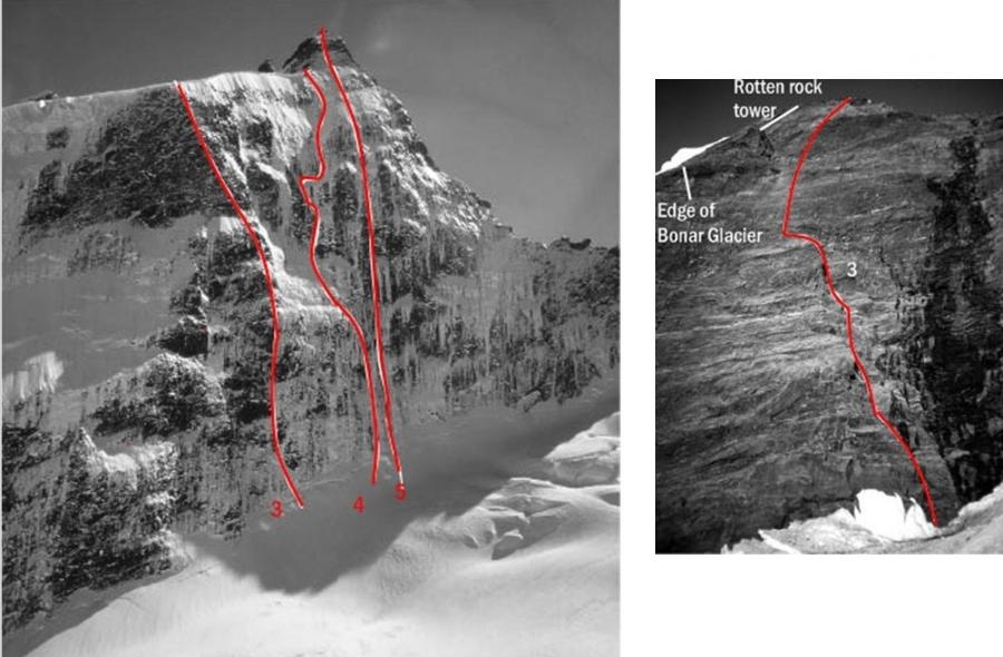 Маршруты на вершину Popes Nose. Слева восточная стена. Фото climbnz.org.nz