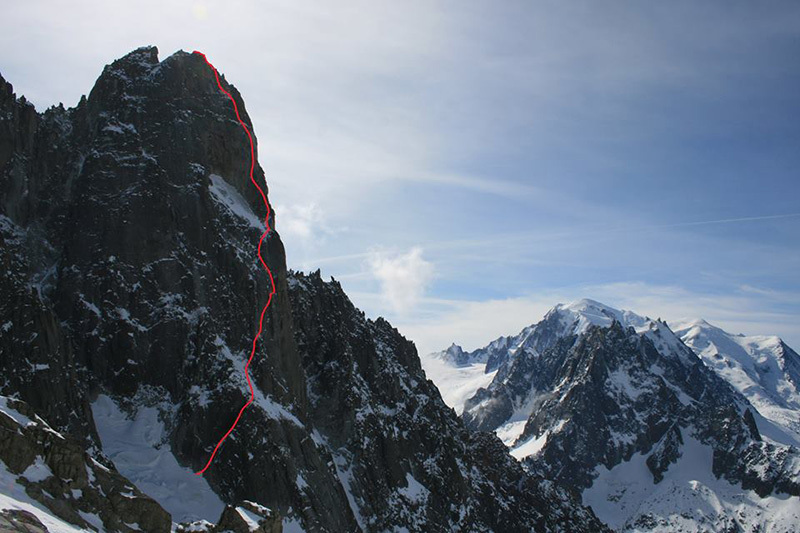 Petit Dru, route Pierre Allain and Raymond Leininger