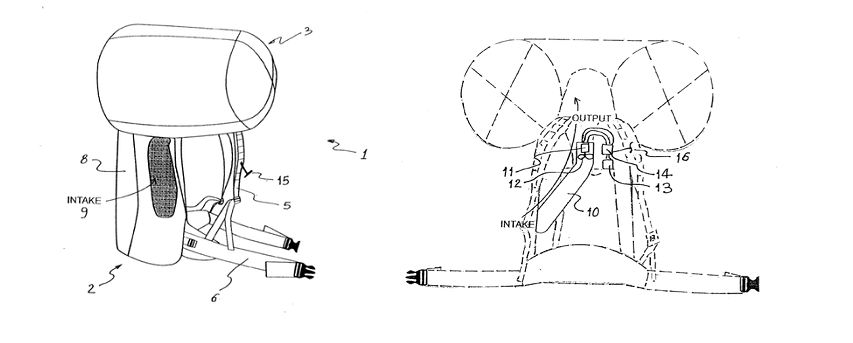 Рисунок-схема к патенту лавинного рюкзака Arc