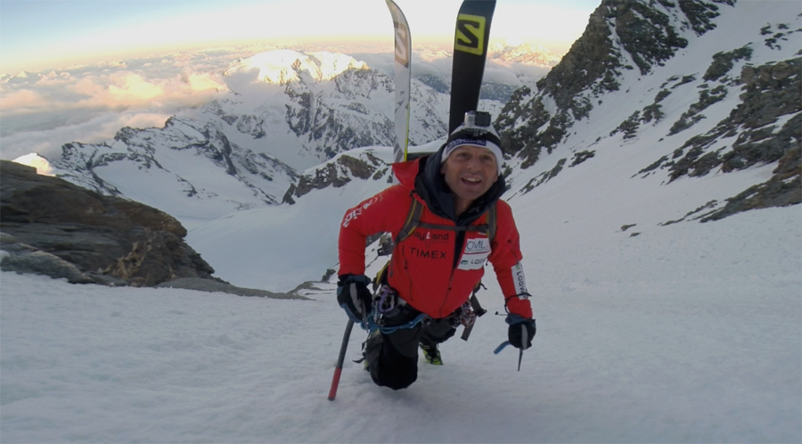 Эдмонд Джойюза (Edmond Joyeusaz) на юго-западной стороне горы Гранд Комбен (Grand Combin)