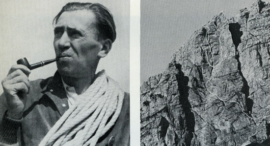<br>Джузеппе Димаи, первый горовосходитель (вместе с братом и Комичи) на северную стену Гроссе Цинне. <br><br>  Южная стена Пунта-Фиаме. 1 = путь Димаи, 2 = ребро Фиаме, 3 = через Димаи, Дибона, Дегаспер.