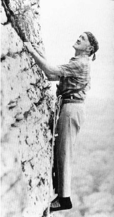 Фриц Висснер (Fritz Wiessner) на скалах