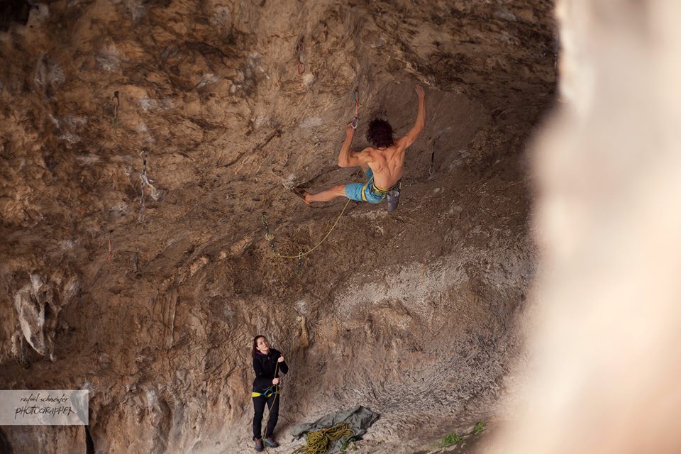 Адам Ондрf (Adam Ondra) на маршруте "Vicious Circle" 9а+/b