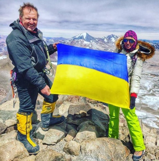 Виктор Бобок и Ирига Галай на самом высоком вулкане Земли — Охос-дель-Саладо (6891 метров) в Южной Америке