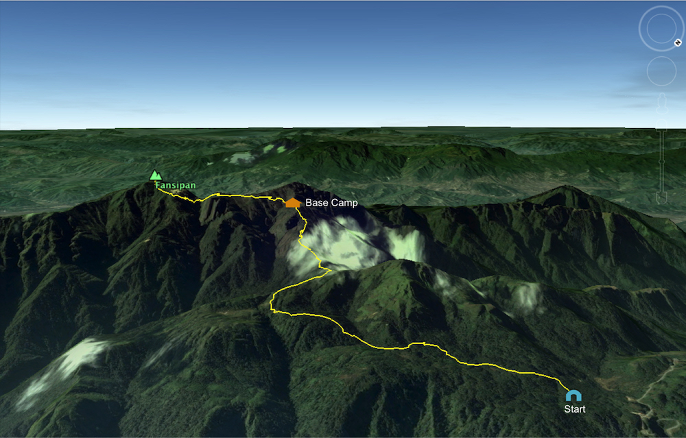 Маршрут восхождения на Фаншипан