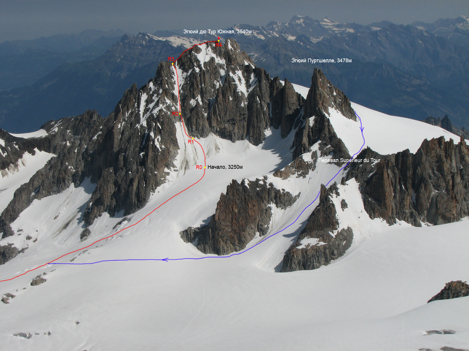 Aiguille du Tour, Couloir de la Table