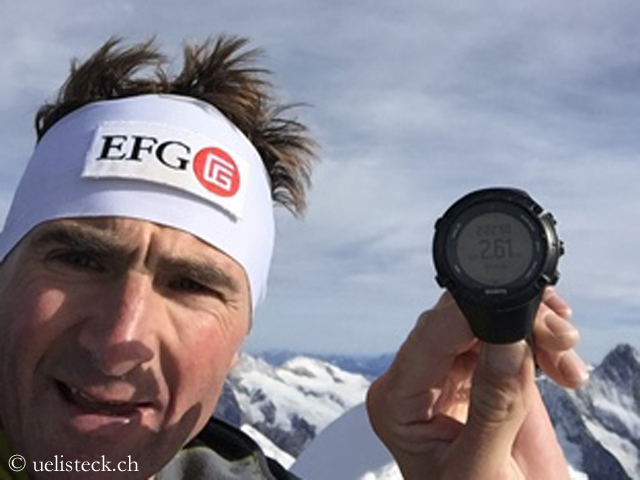 Ули Штек (Ueli Steck) на вершине Эйгера