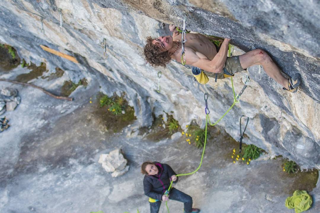 Адам Ондра (Adam Ondra) на маршруте  "Queen Line" 9b