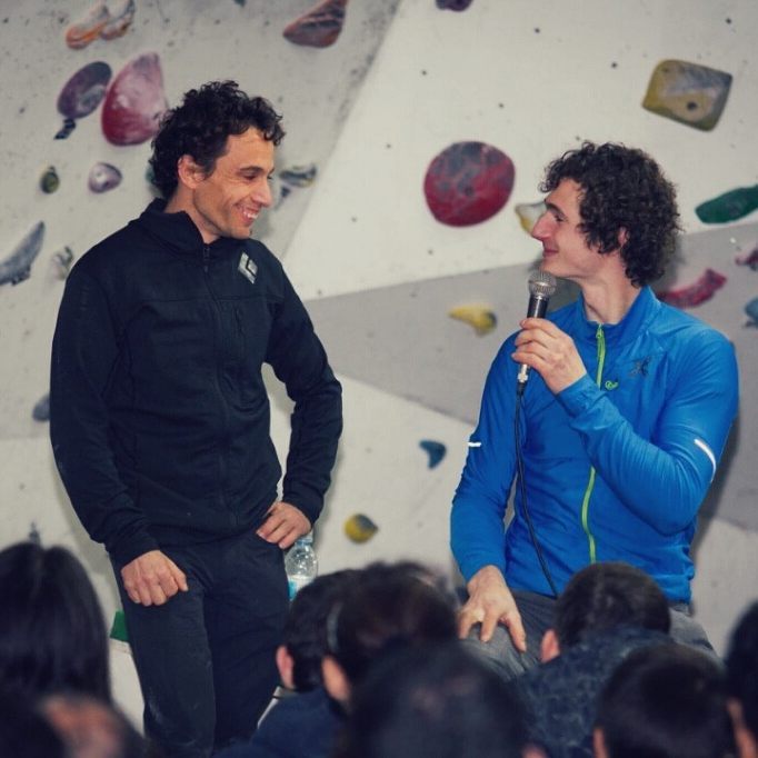 Офер Блютрич (Ofer Blutrich) и Адам Ондра (Adam Ondra) на встрече с скалолазами Израиля