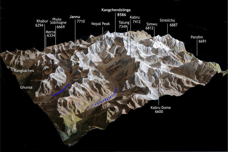 Канченджанга (Kangchenjunga, 8586 м) - третья по высоте вершина мира «Пять сокровищ великих снегов». Фото Wolfgang Pusch