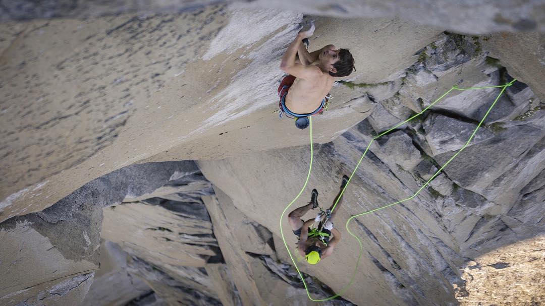 Алекс Хоннольд (Alex Honnold) и Томми Колдвелл (Tommy Caldwell) на маршруте  «The Nose»