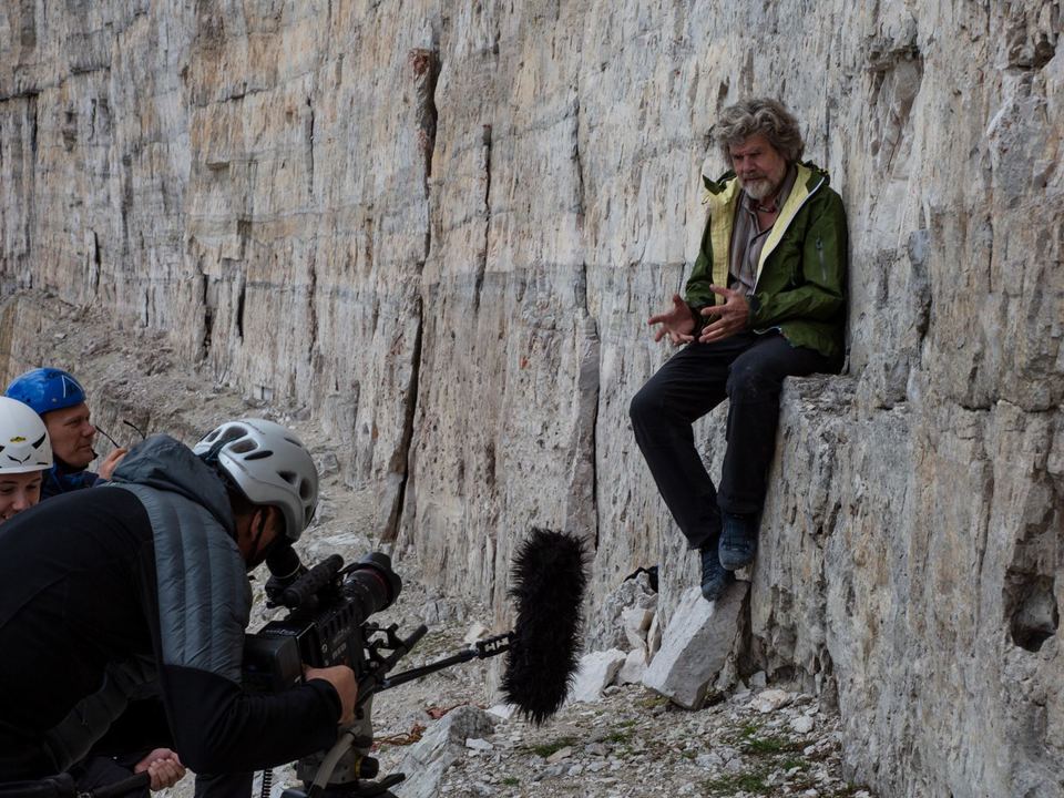 Райнхольд Месснер (Reinhold Messner) на съемках фильма Großen Zinne