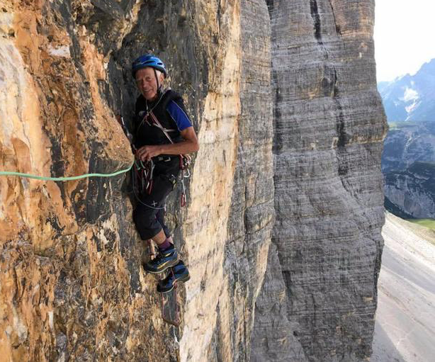 Райнер Каушке (Reiner Kauschke) на маршруте Via dei Sassoni. Фото Christoph Hainz, 1 августа 2018 года