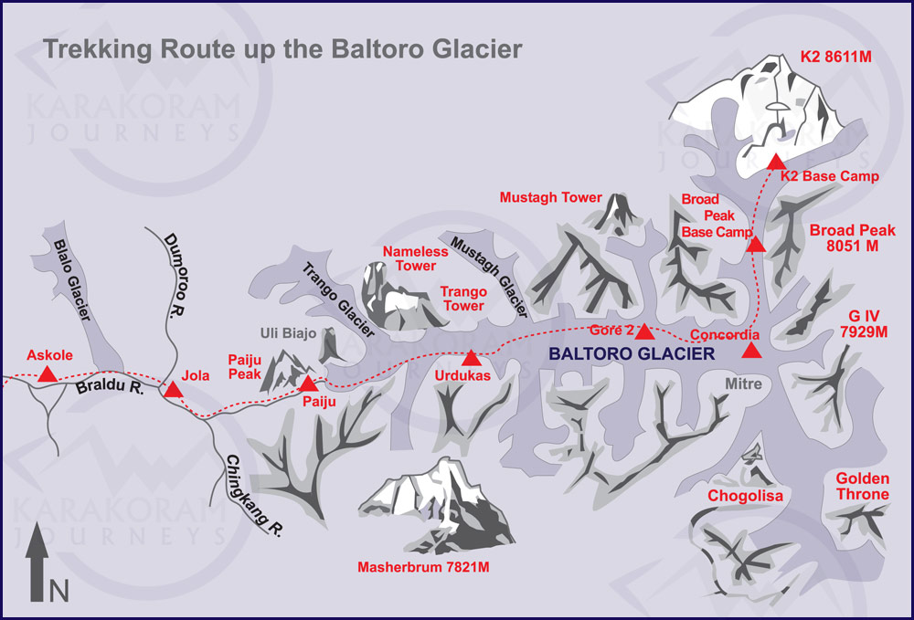 Треккинговый маршрут к базовому лагерю К2 и Броуд Пик