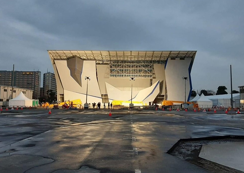 Строительство главной скалолазной арены для Олимпийских Игр в Токио. Фото IFSC