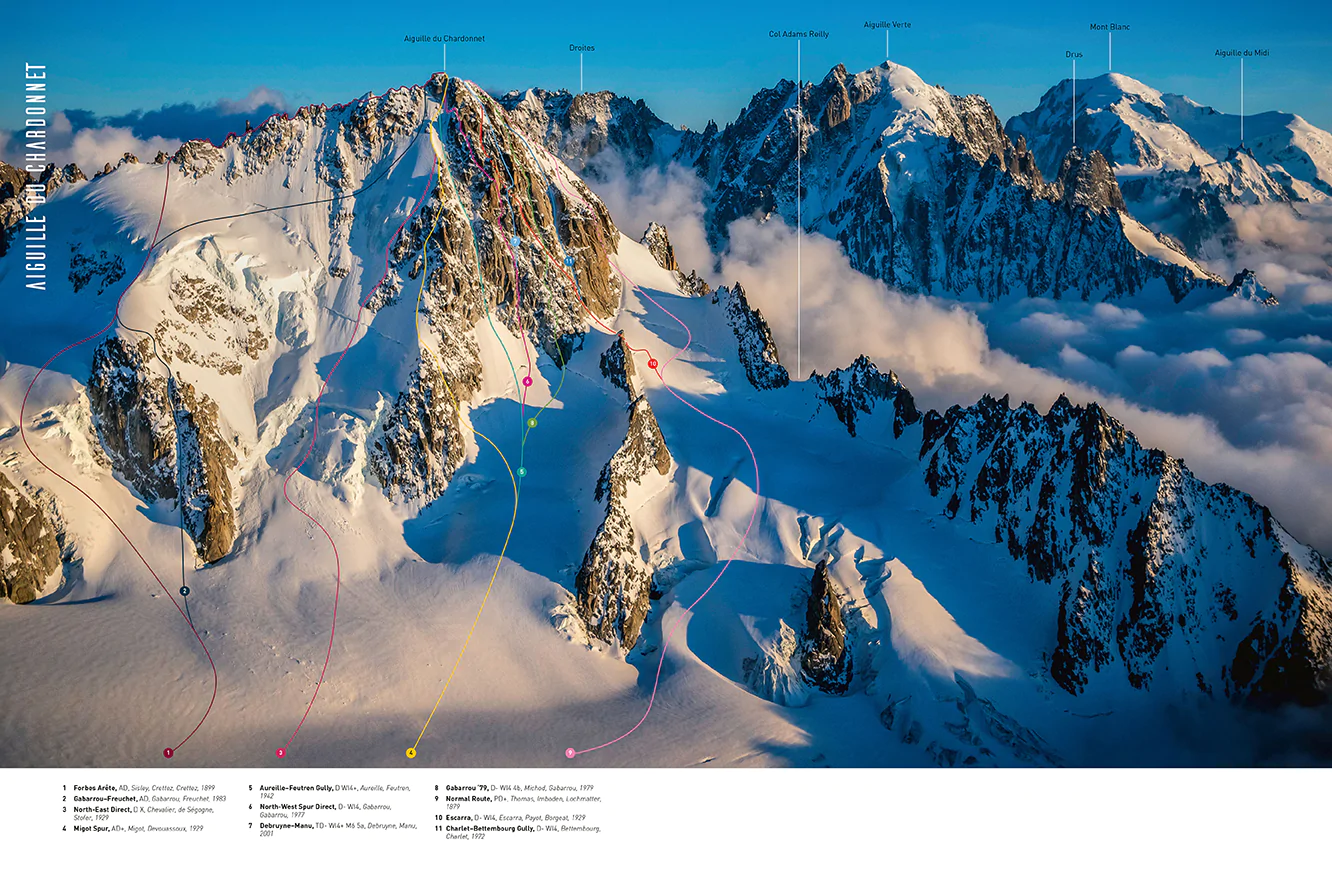 Маршрут по хребту Форбс (Forbes Arête), Егюй дю Шардоне (Aiguille du Chardonnet) під номером 1