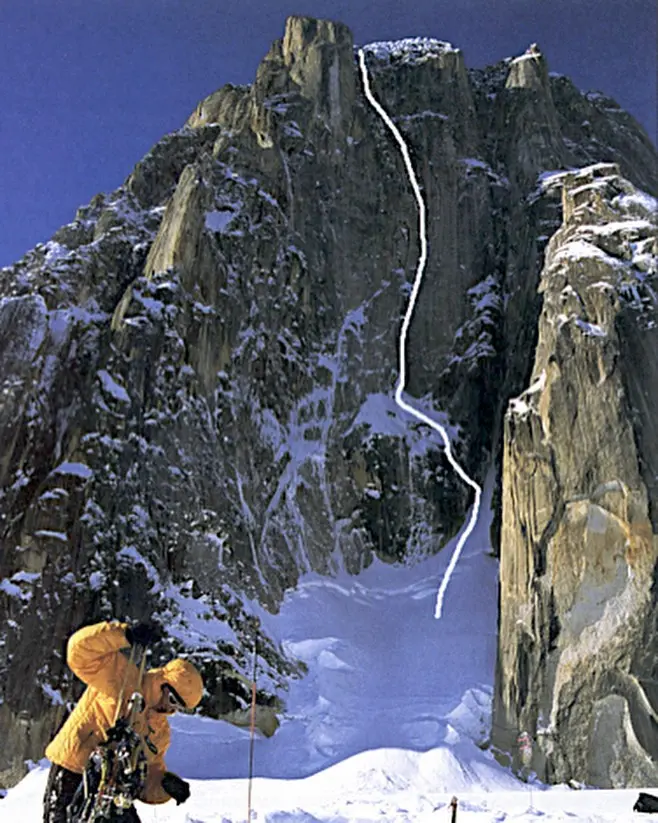 маршрут „Blood from the Stone” (5.9 A1 M7 AI6+ X) на гору Дікі (Mount Dickey, 5250 метрів) на Алясці.