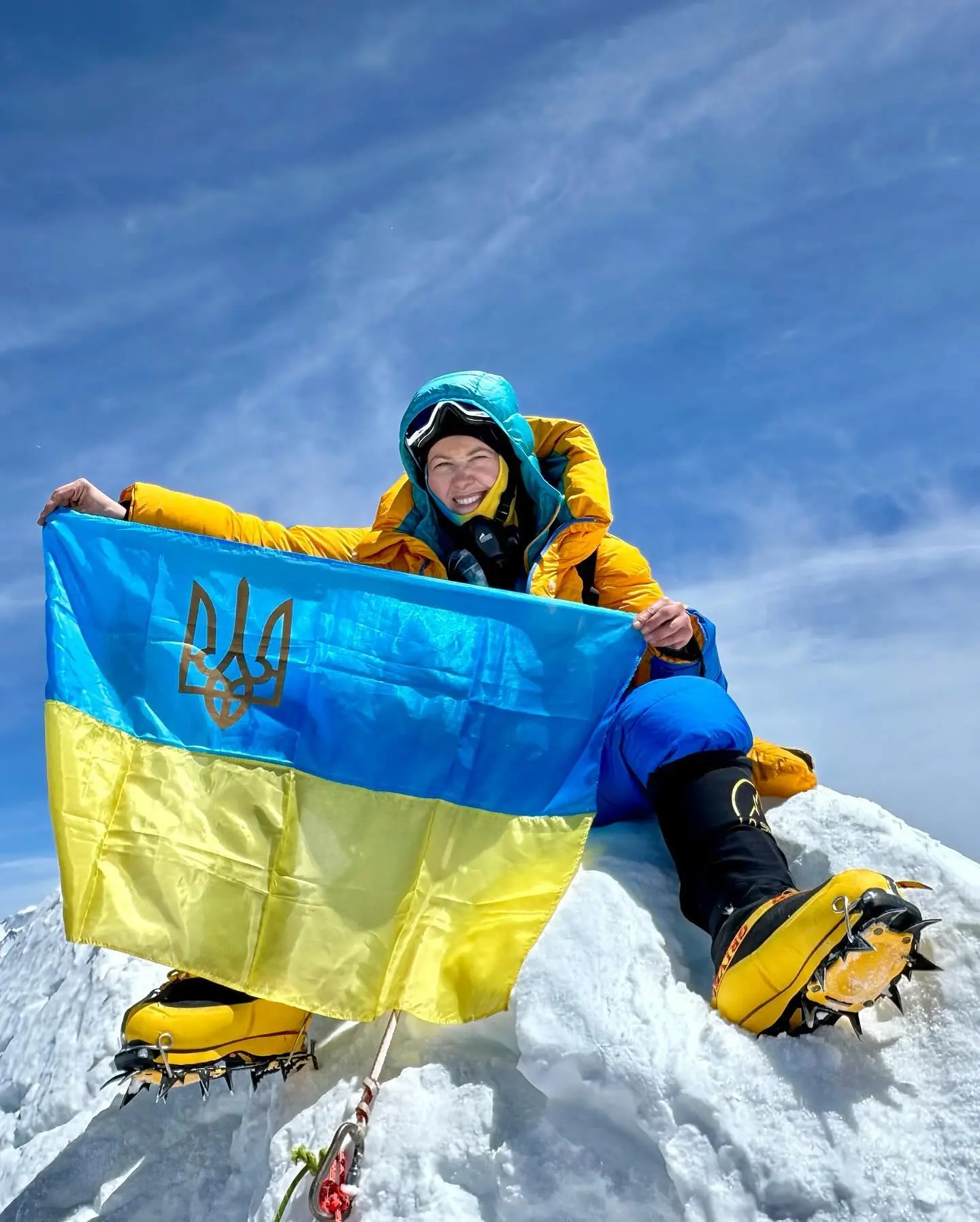 Ірина Караган на вершині восьмитисячника Аннапурна
